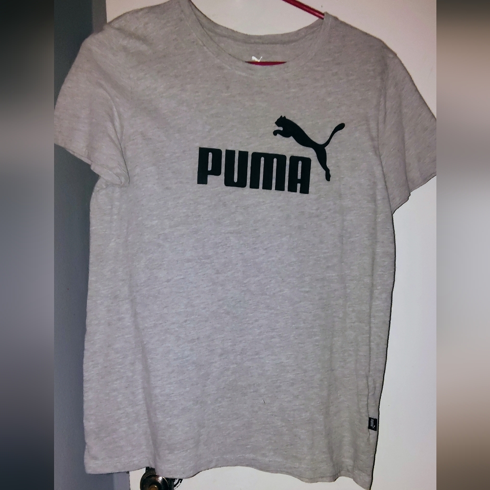 Puma Heather Gray Logo Tee